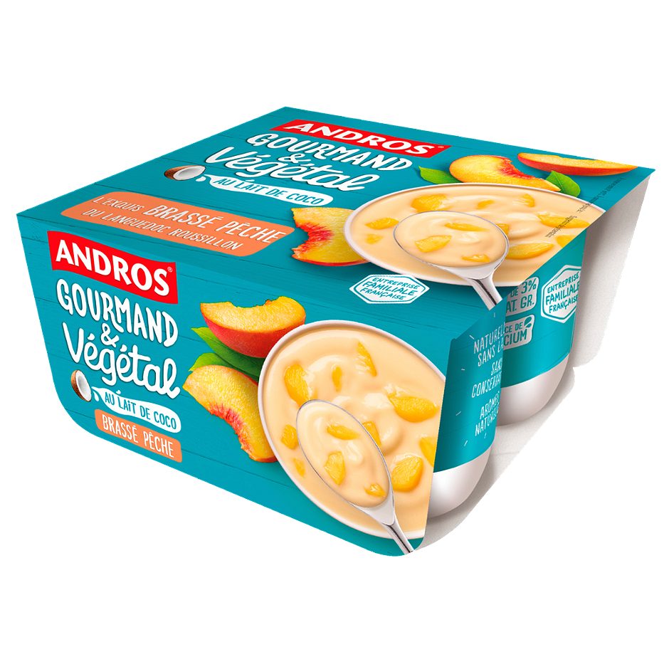 Andros Veganes Fruchtjoghurt Pfirsich 4x100g 400 G