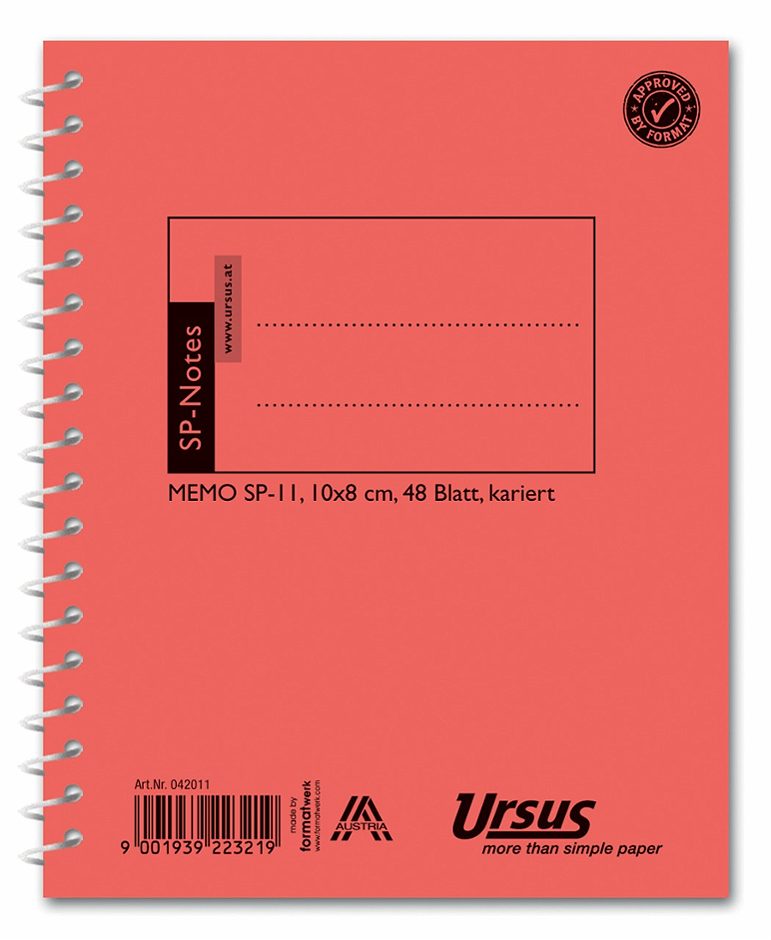 Format UR Spiralblock 1 x 8cm 10x8 cm, kariert 48 Blatt