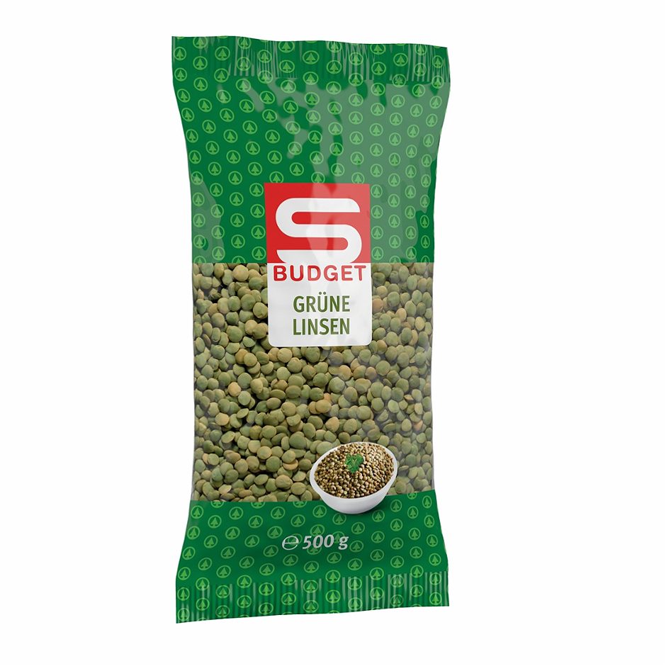 S-BUDGET Grüne Linsen 500 G