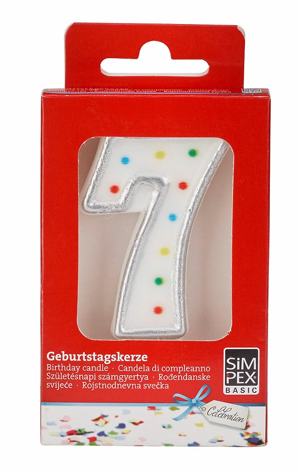 SIMPEX BASIC Celebration Zahlenkerze 7 mit Halter