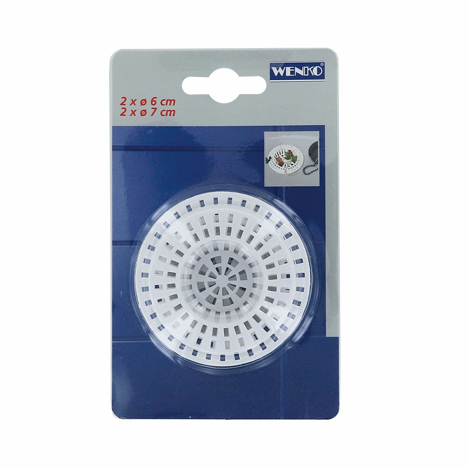 Wenko Abflusssieb weiß 2 gross / 2 klein
