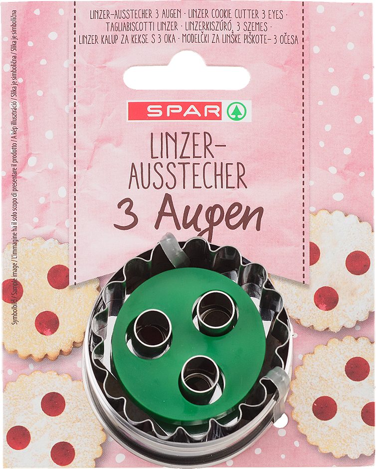SPAR Ausstechform Linzer mit 3 Augen Auswerfer