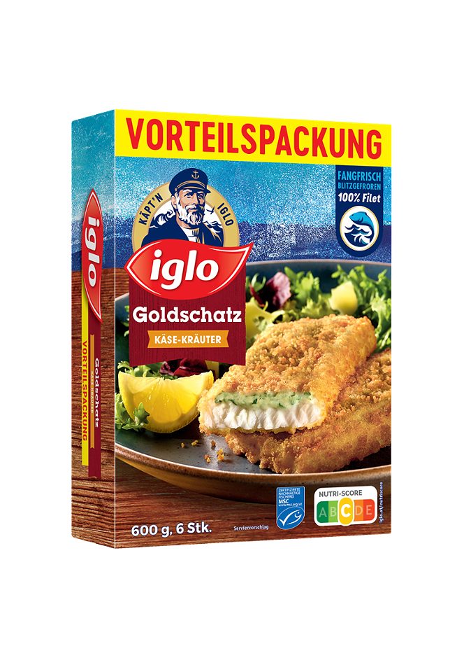 Iglo Goldschatz Käse-Kräuter Vorteilspackung 6 Stück 600 G