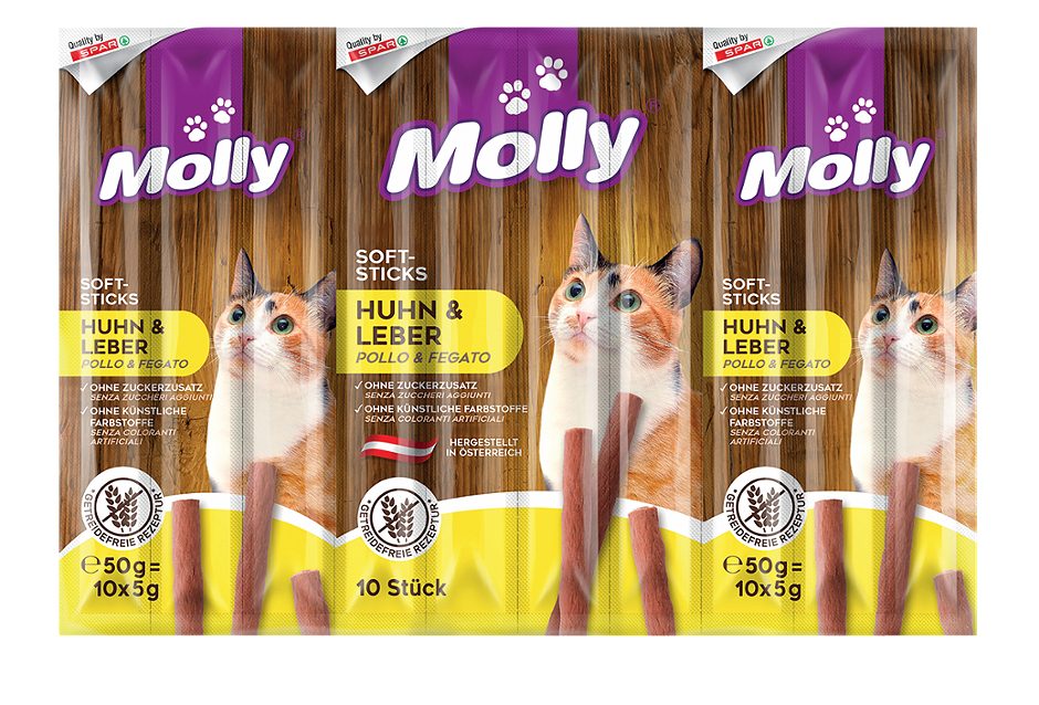 Molly Soft-Sticks mit Huhn und Leber 10 x 5g 50 G