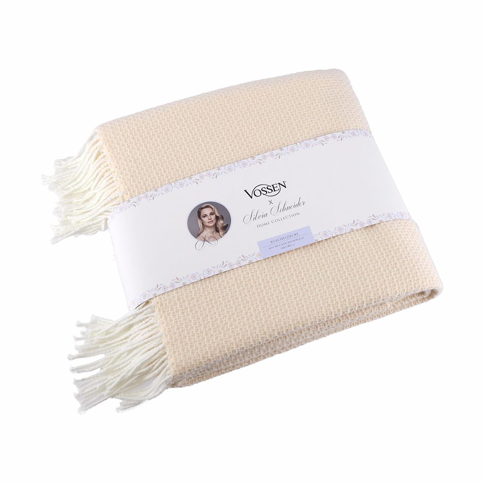 Vossen x Silvia Schneider Kuscheldecke beige 120x180cm