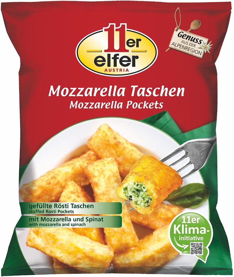 11er Mozzarella Taschen in knuspriger Rösti-Hülle 500 G