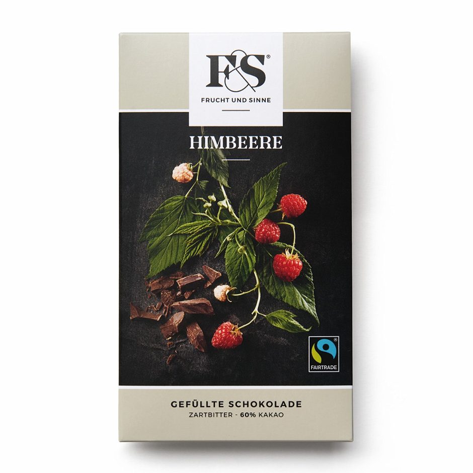 Frucht & Sinne Gefüllte Schokolade Himbeere 80 G