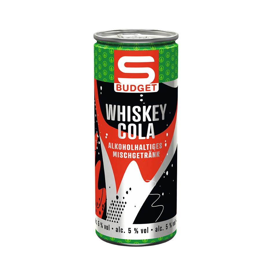 S-BUDGET Whiskey Cola 250 ML EINWEG mit Pfand