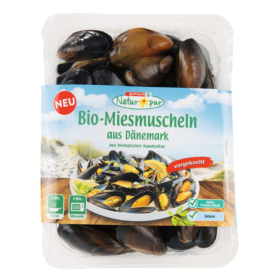 SPAR Natur*pur Bio-Miesmuscheln Natur 500 G