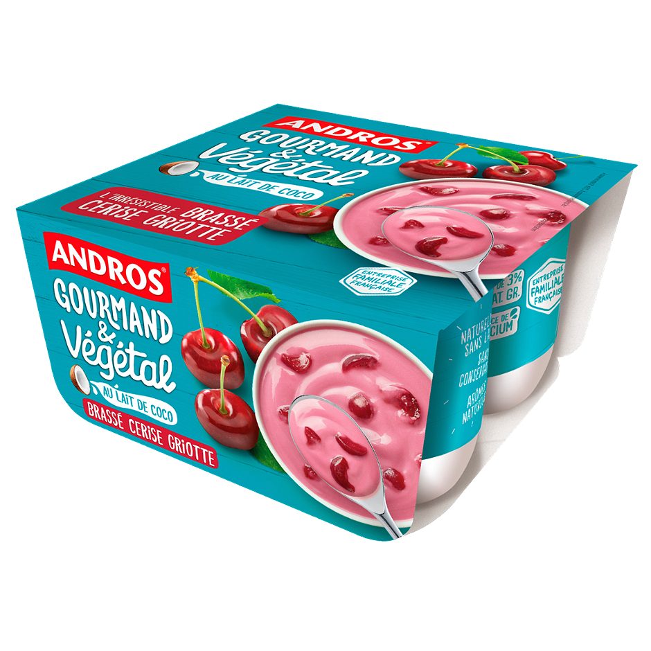 Andros Veganes Fruchtjoghurt Kirsch 4x100g 400 G