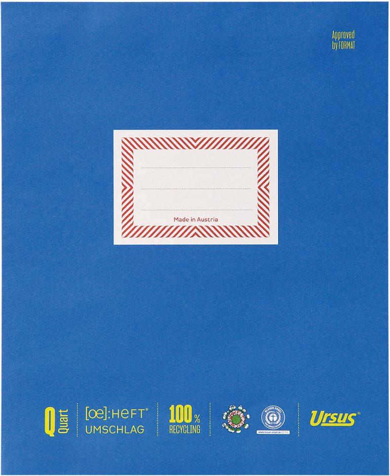 Ursus OE Heftumschlag aus Papier Quart, blau
