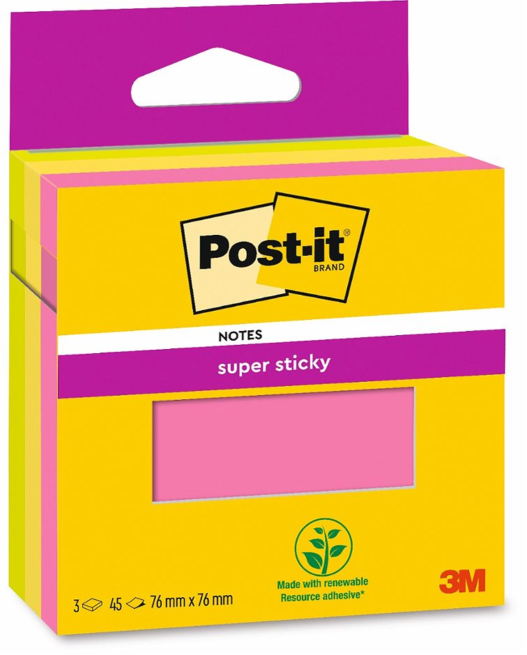 Post it Haftnotizen bunt 3 x 45 Blatt
