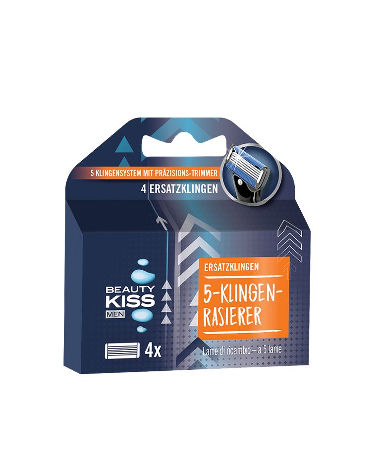 BEAUTY KISS men Ersatzklingen für 5-Klingen-Rasierer 4 Stück