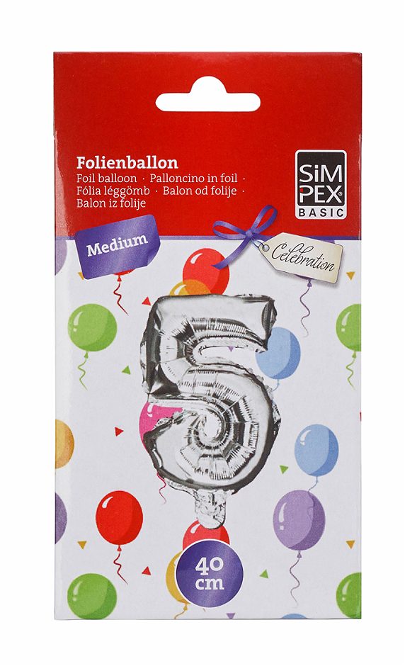 SIMPEX BASIC Celebration Folienballon 5 40 cm