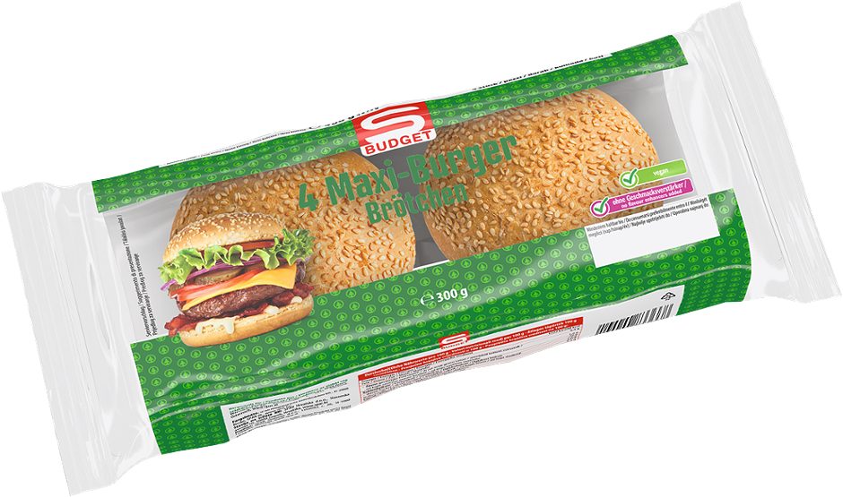 S-BUDGET 4 Maxi-Burger Brötchen 300 G