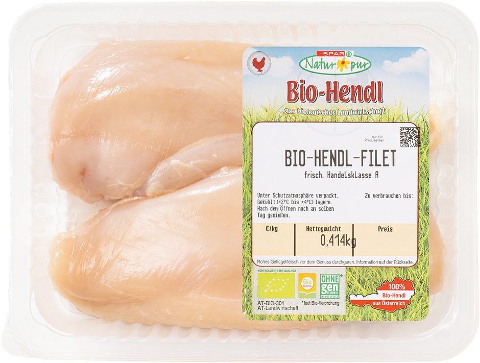 SPAR Natur*pur Bio-Hendl Filet frisch 1 KG