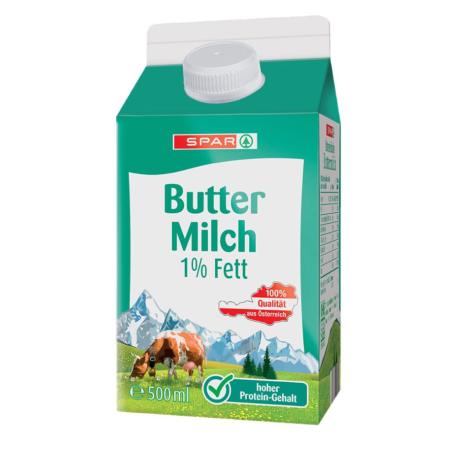 SPAR Buttermilch 1% Fett 0,5 L EINWEG ohne Pfand