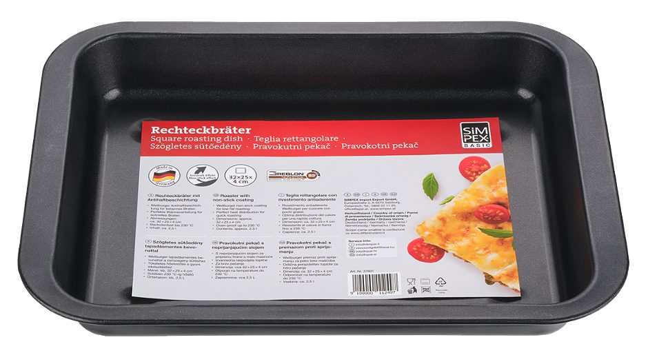 SIMPEX BASIC Brat- u. Auflaufform 32x25x4 cm