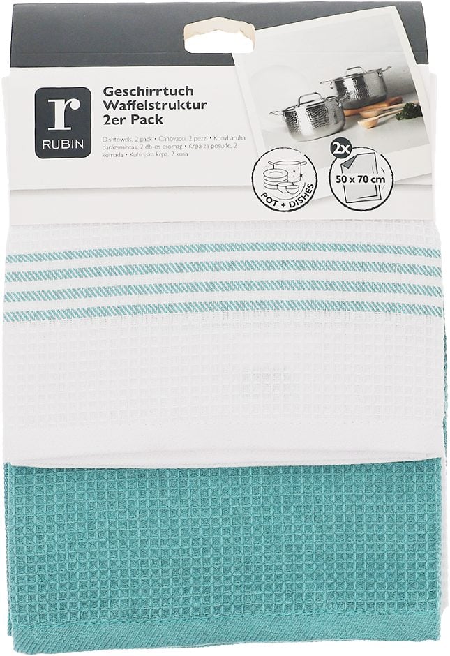 RUBIN Waffelgeschirrtuch aqua