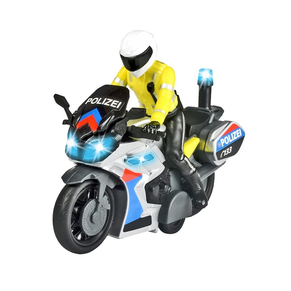Dickie Toys Polizei Motorrad mit Friktionsantrieb