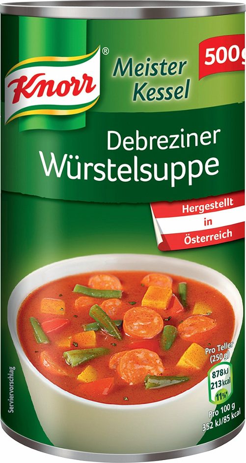 Knorr Meister Kessel Debreziner Würstelsuppe 2 Portionen 500 G