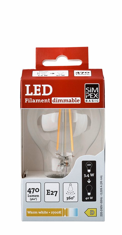 SIMPEX BASIC LED-Clas-Birne E27 40W