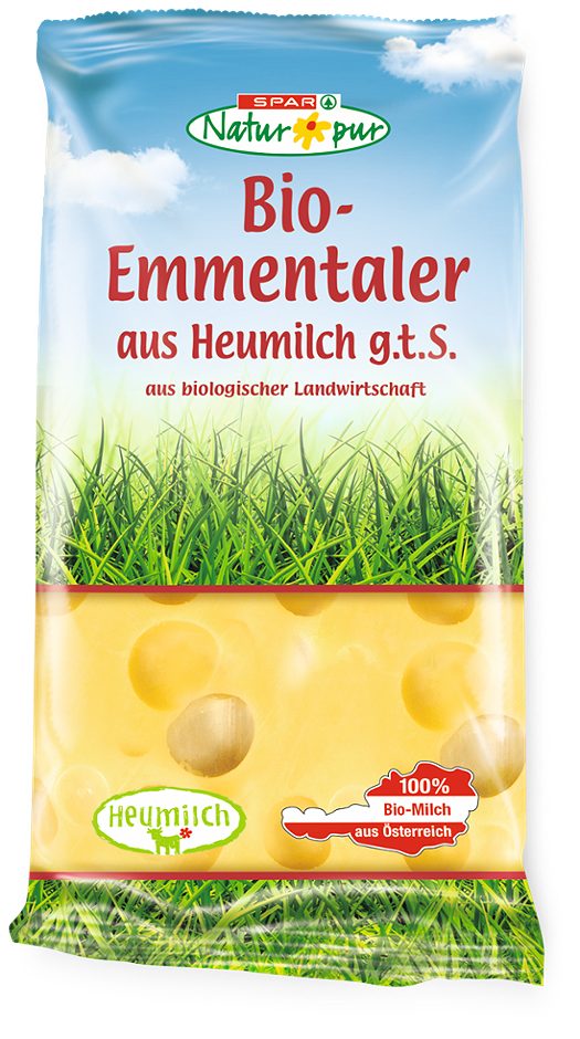 SPAR Natur*pur Bio-Emmentaler aus Heumilch 250 G