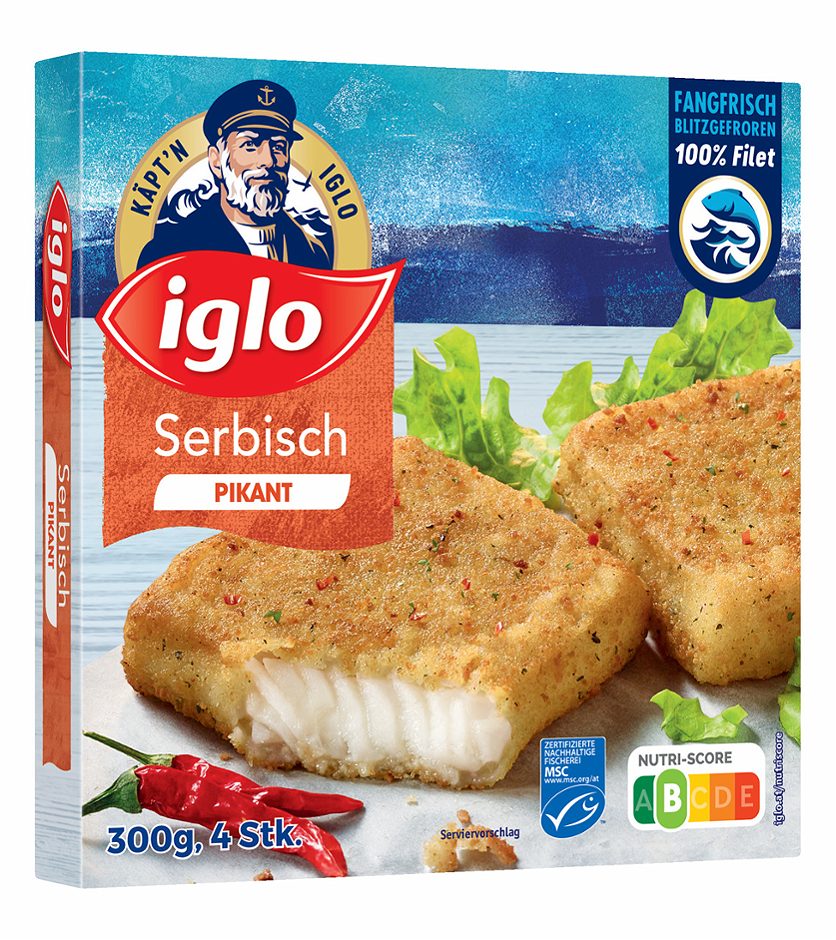 Iglo Käpt'n Iglo MSC Pazifischer Polar-Dorsch Serbische Art 4 Stück 300 G
