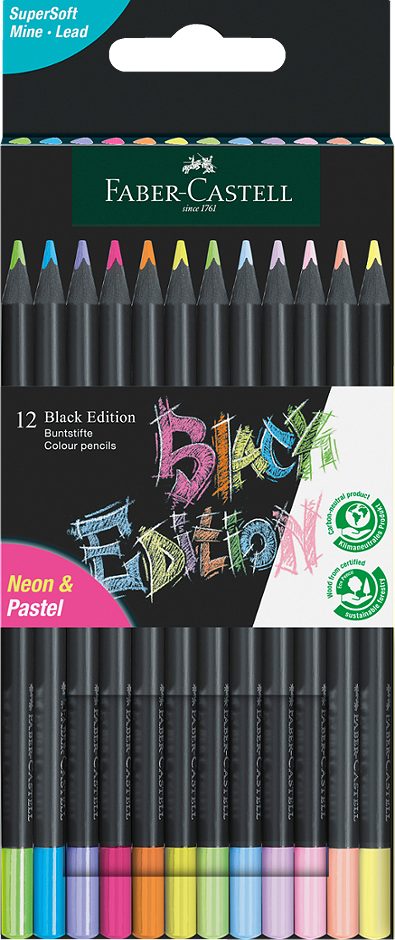 Faber Castell Farbstifte Black Edition Neon & Pastell