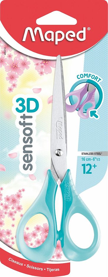 Maped Schere Sensoft pastell blau, 16cm