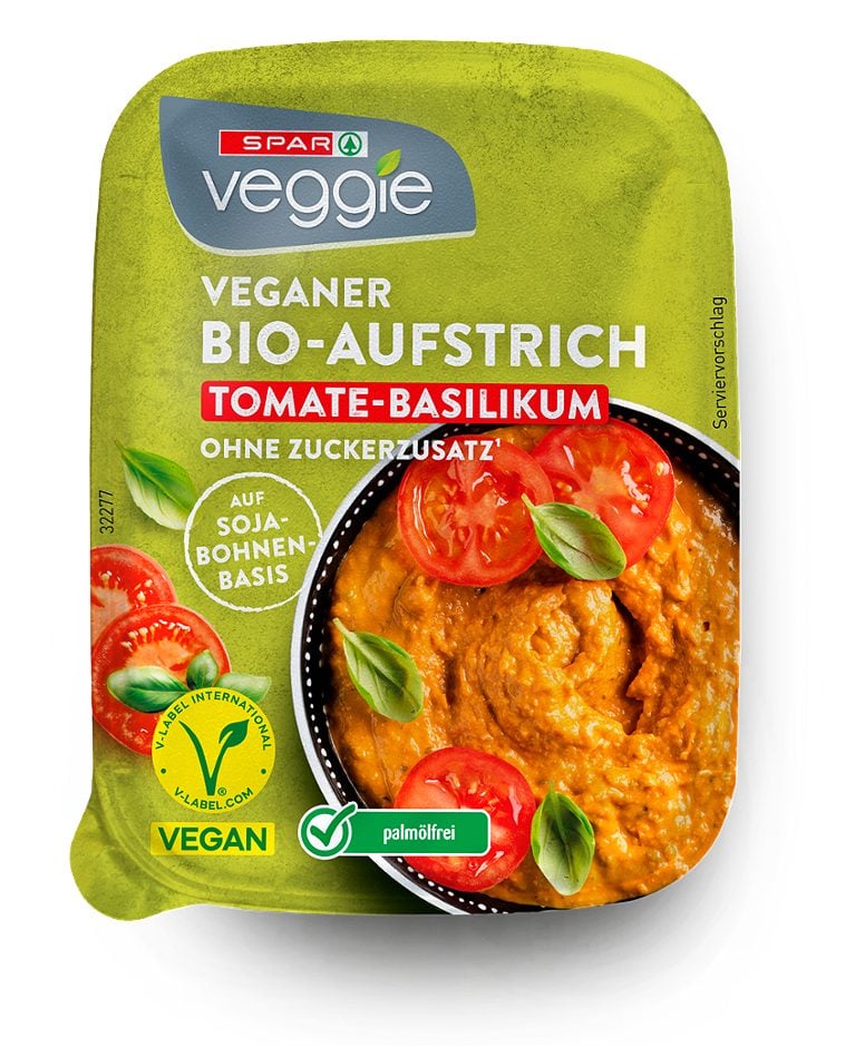 SPAR Veggie veganer Bio-Aufstrich Tomate-Basilikum 125 G
