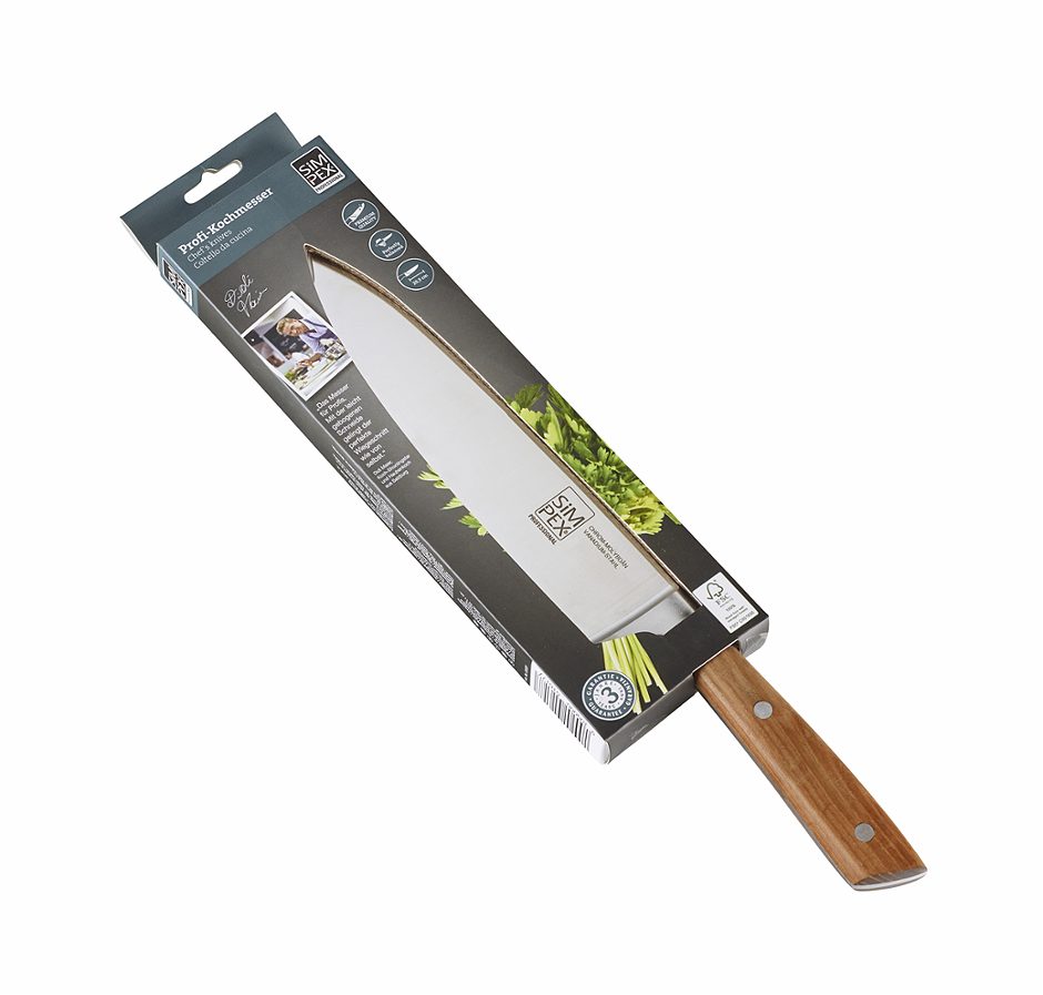 SIMPEX PROFESSIONAL Kochmesser mit Holzgriff 20 cm