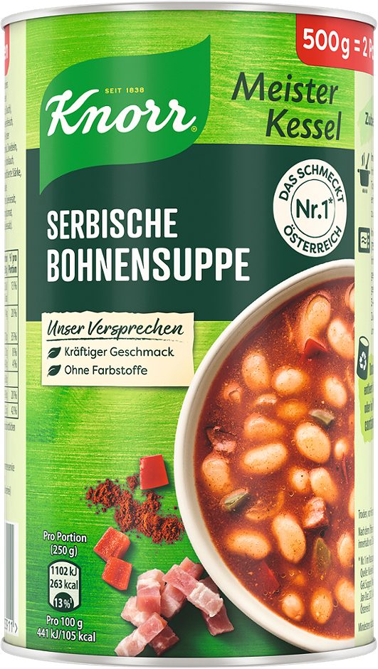 Knorr Meister Kessel Serbische Bohnensuppe 2 Portionen 500 G