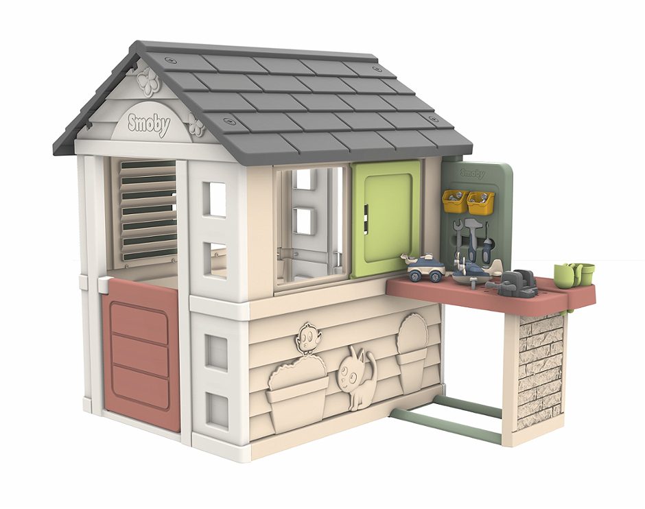 Smoby Nature Playhouse Natur mit Werkstatt