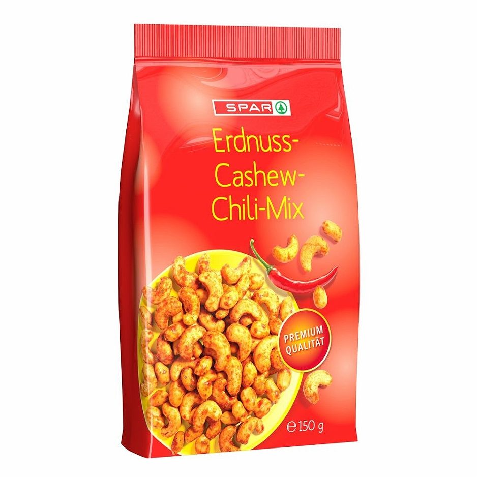 SPAR Erdnuss-Cashew-Mix mit Chili & Sojasauce 150 G