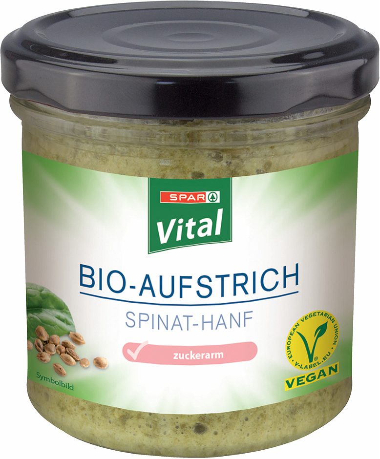 SPAR Vital Bio-Aufstrich Spinat-Hanf 140 G