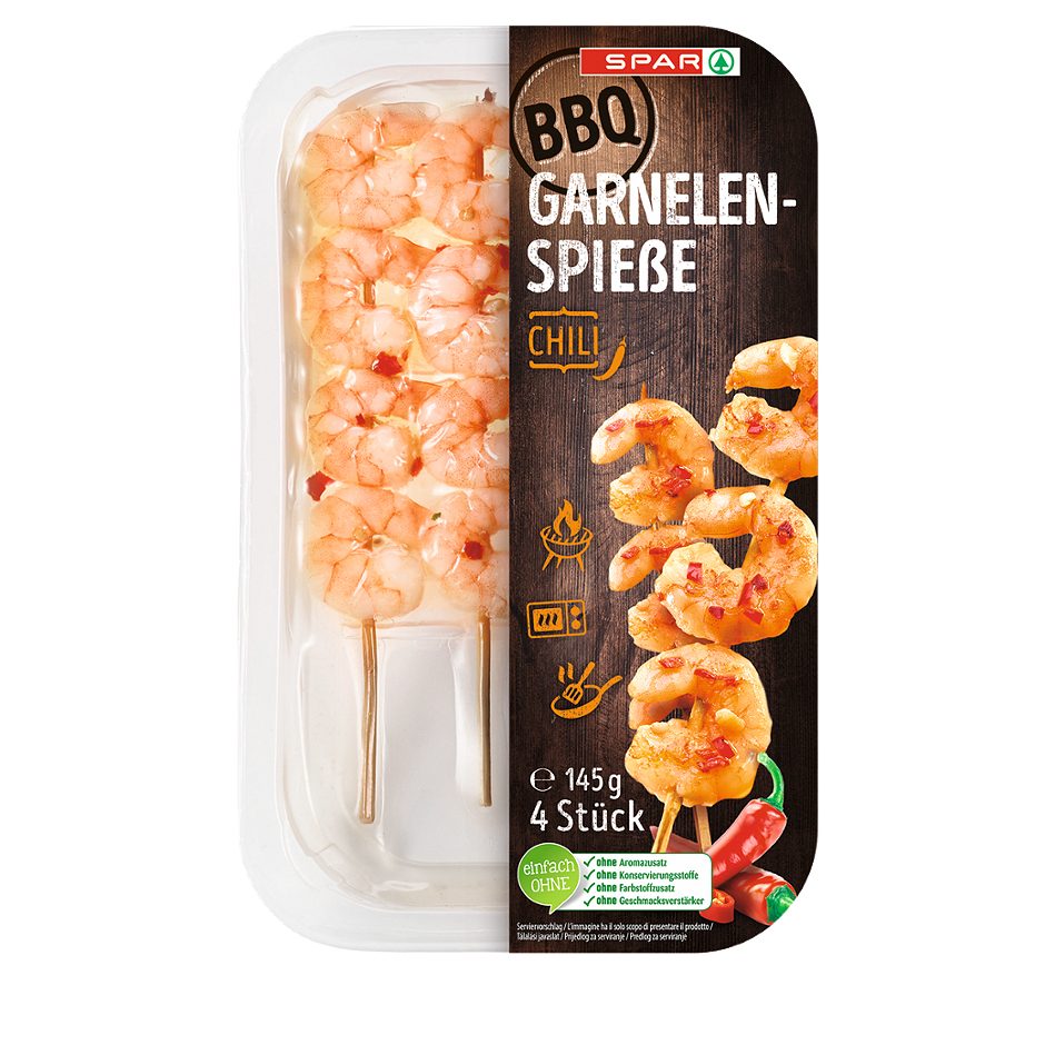 SPAR BBQ Garnelenspieße Chili 145 G