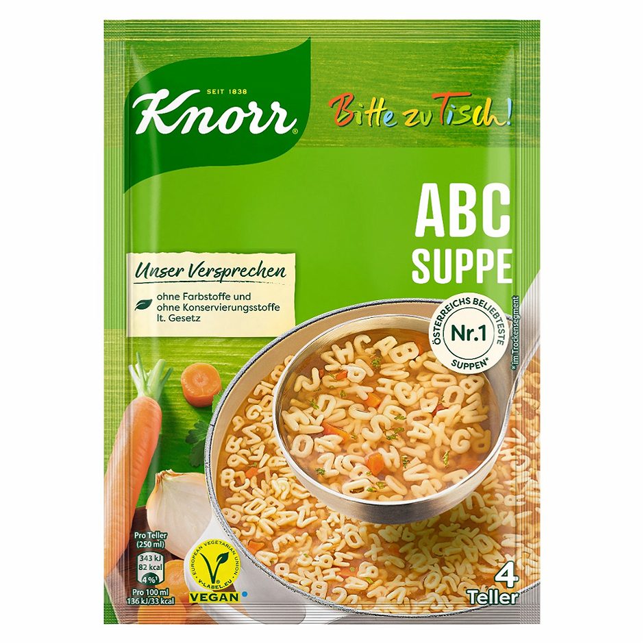 Knorr Bitte zu Tisch Suppe ABC 4 Teller
