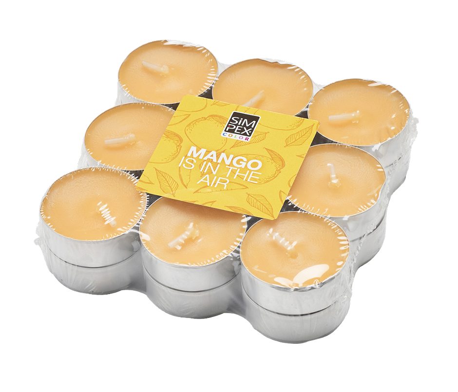 SIMPEX COLOR Teelicht Mango 18 Stück