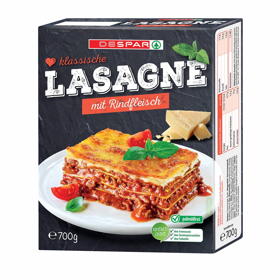 DESPAR klassische Lasagne mit Rindfleisch 700 G