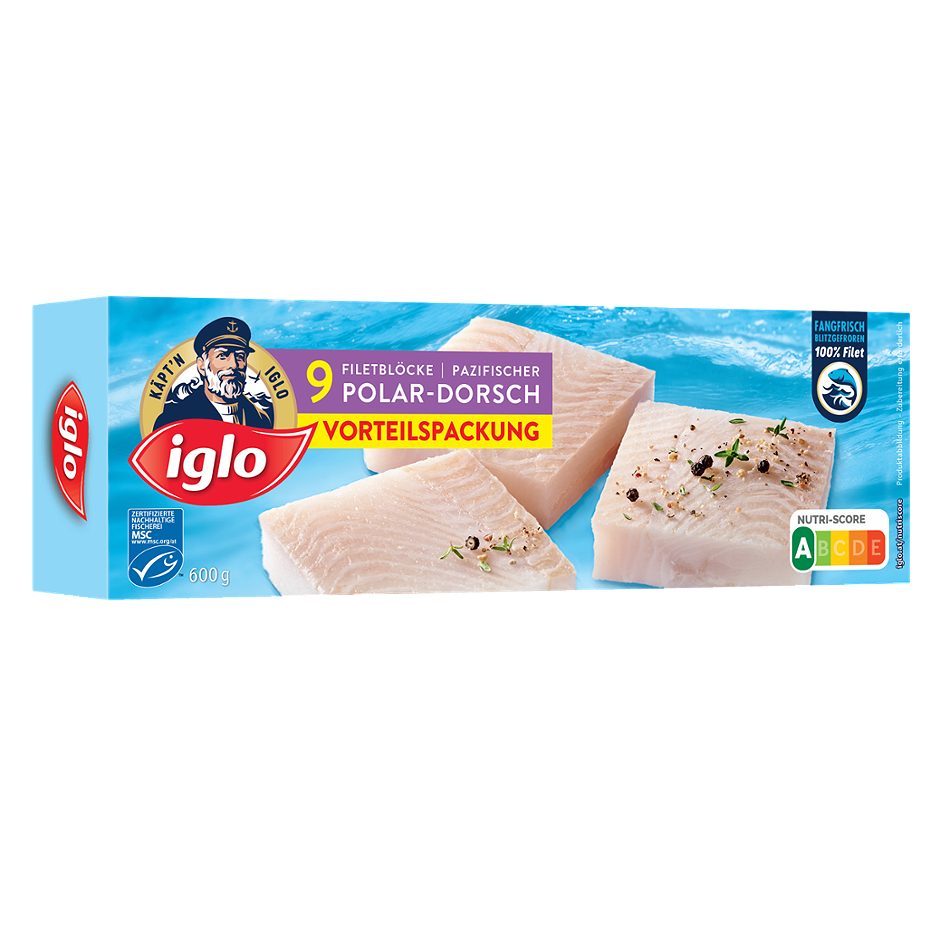 Iglo Fang-Frisch Pazifischer Polar-Dorsch 9 Stück 600 G