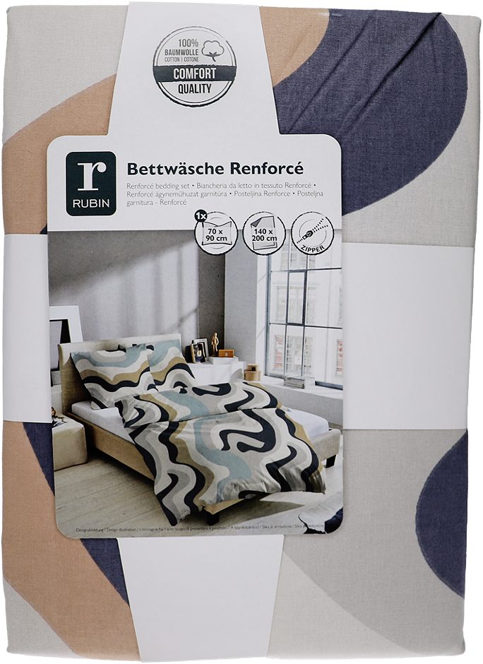 RUBIN Renforce Bettwäsche Streifen 70x90 / 140x200cm