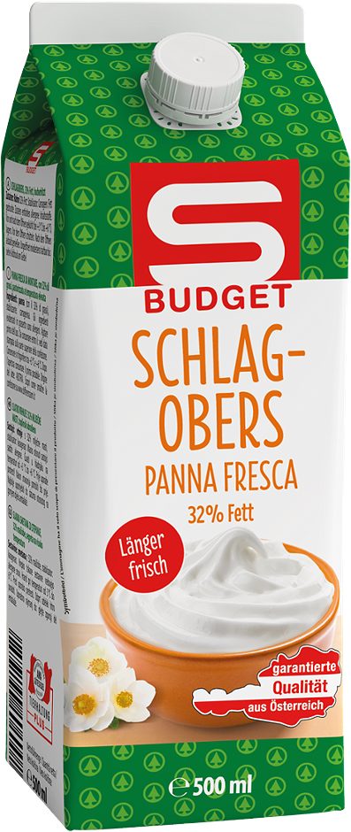 S-BUDGET Schlagobers 32% Fett länger frisch 0,5 L