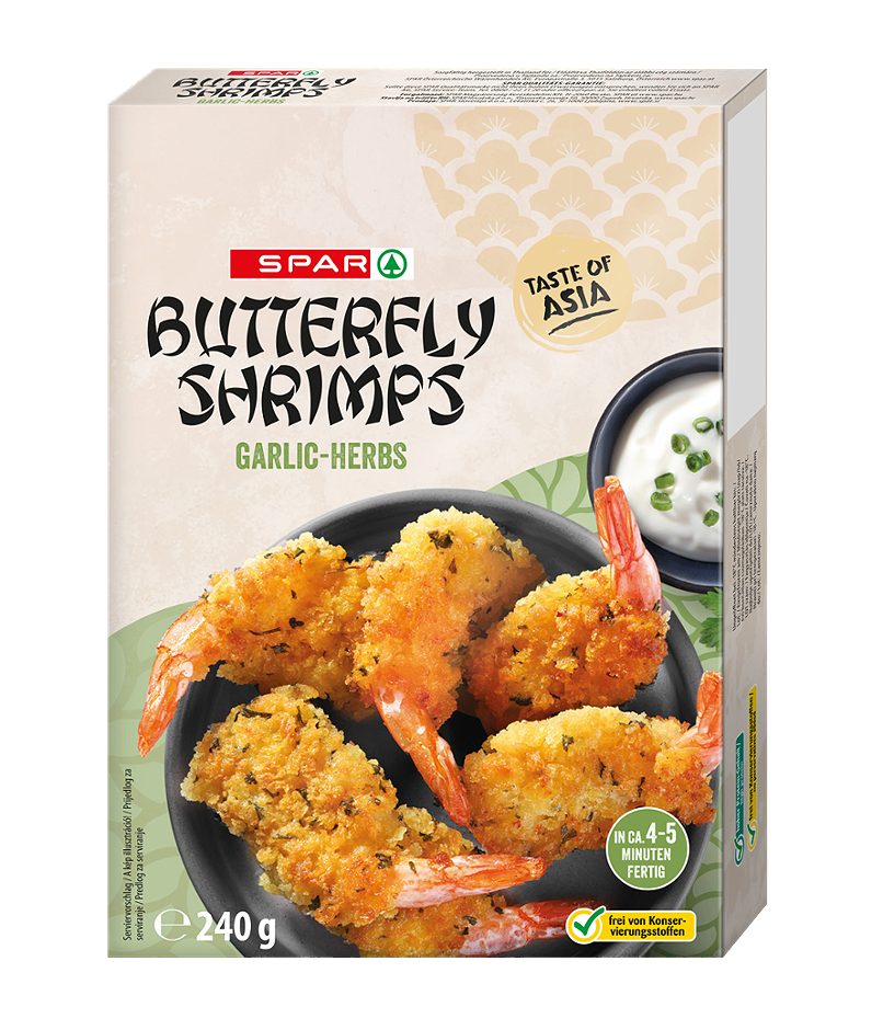 SPAR ASIA Butterfly Shrimps Garlic - Herbs 240 G