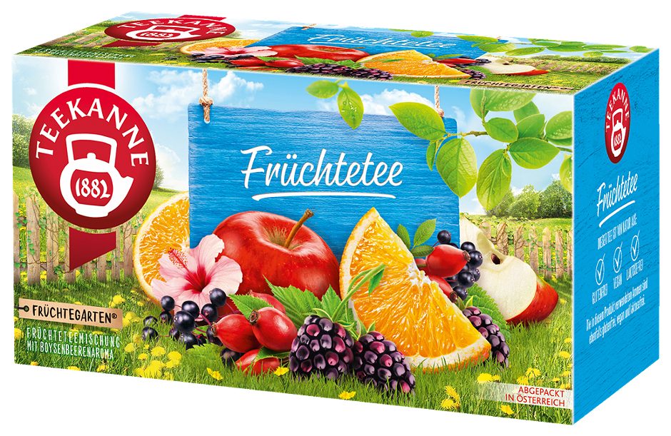 Teekanne Früchtegarten Früchtetee 20 Teebeutel