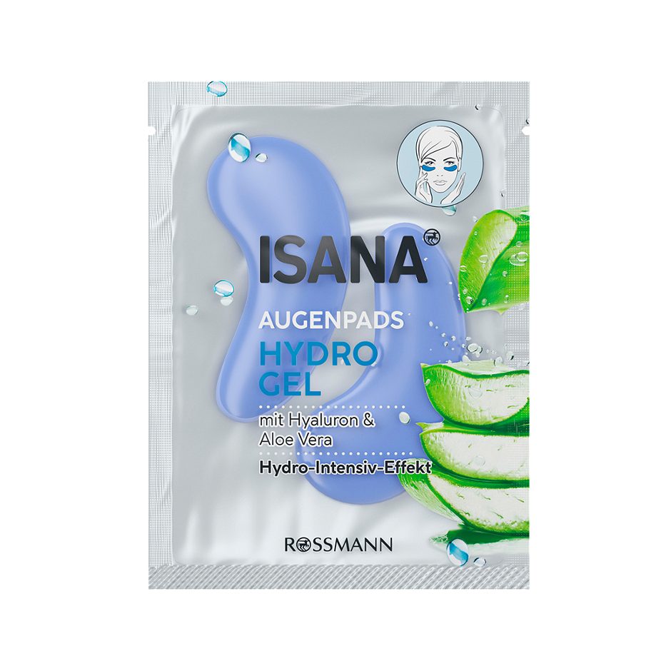Isana Hydrogel Augenpads Hyaluron & Aloe Vera 2 Stück