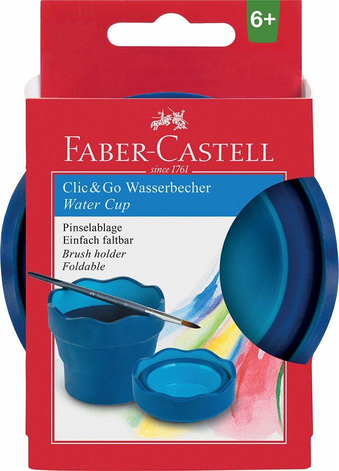 Faber Castell Wasserbecher Click & Go, blau