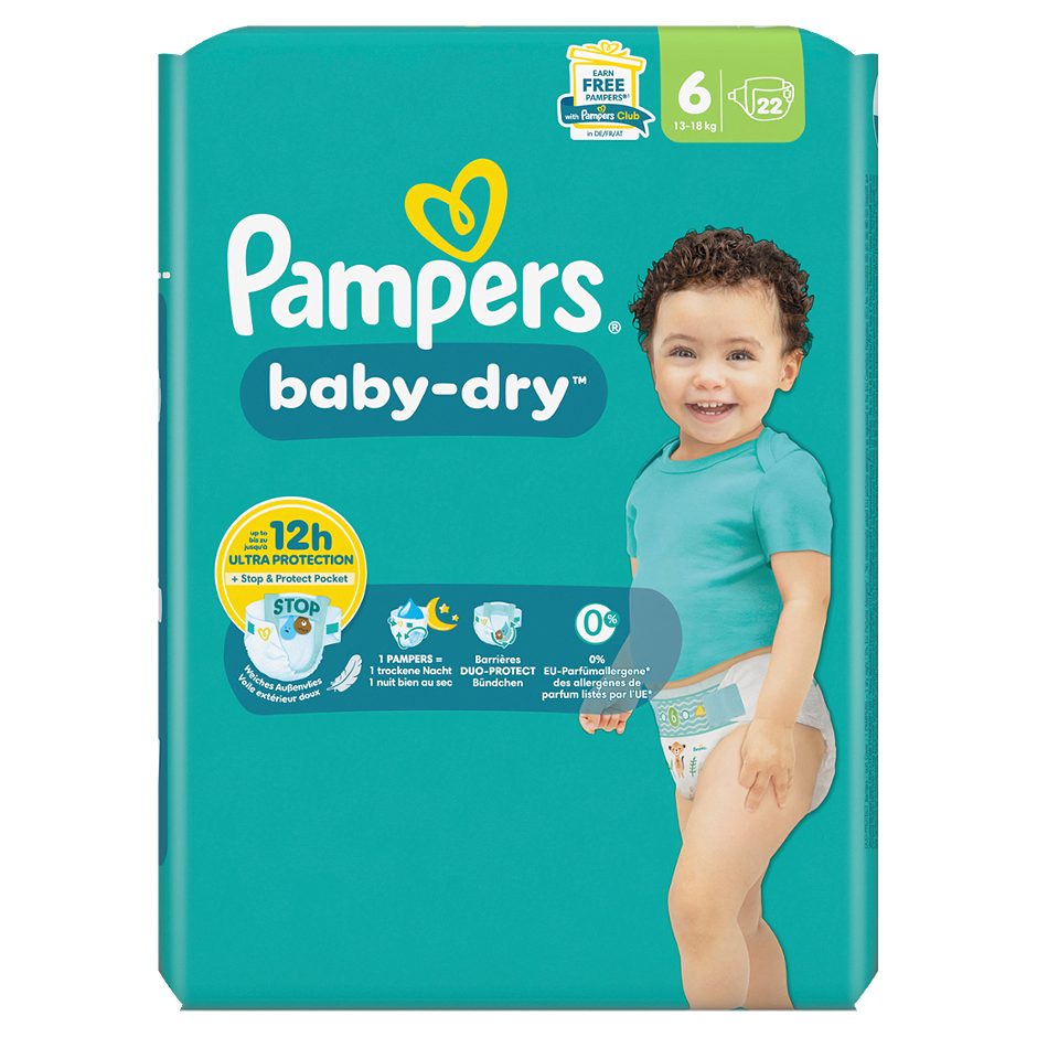 Pampers baby-dry Windeln Gr.6 / 13-18kg 22 Stück