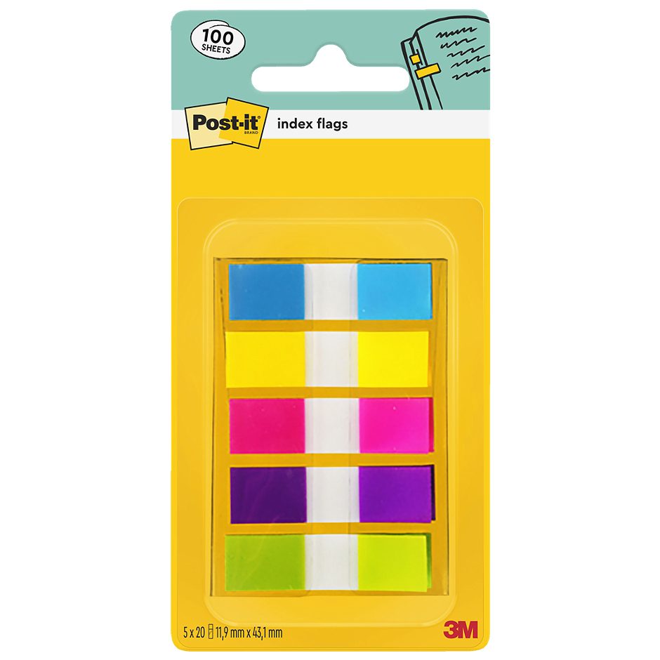 Post it Haftstreifen 5 x 20 Blatt