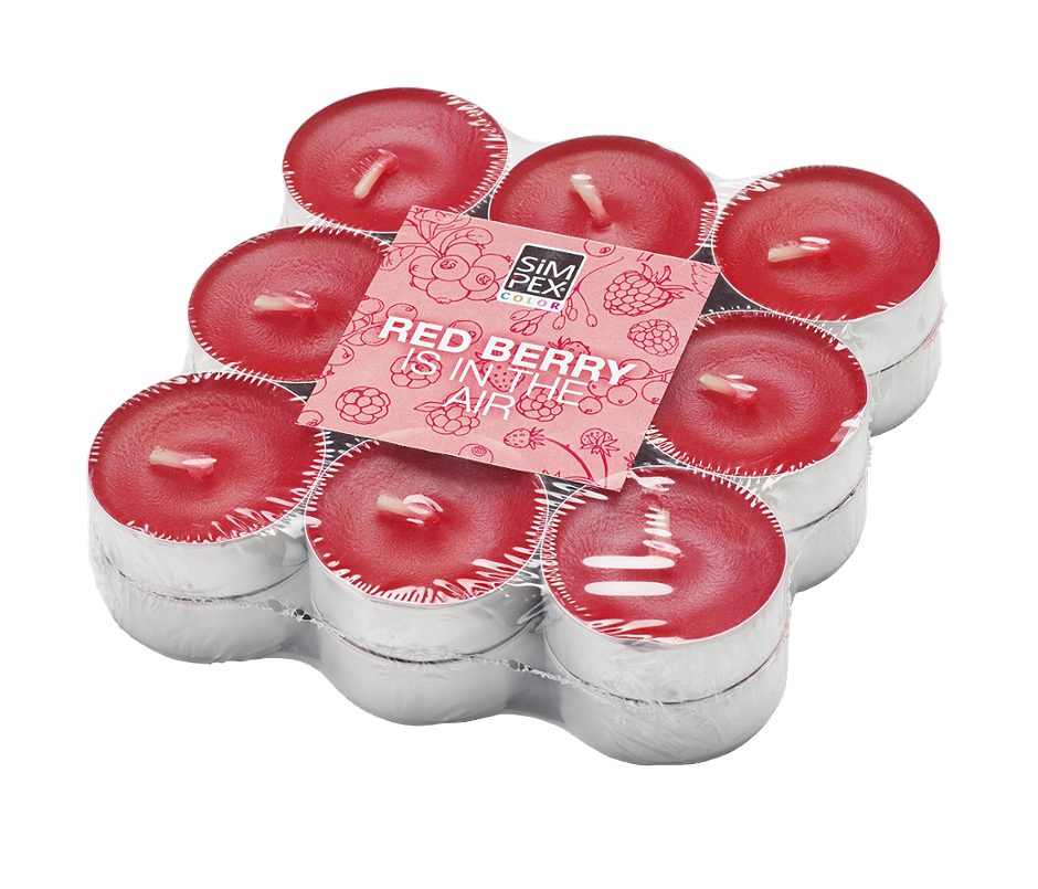 SIMPEX COLOR Teelicht Rote Früchte 18 Stück